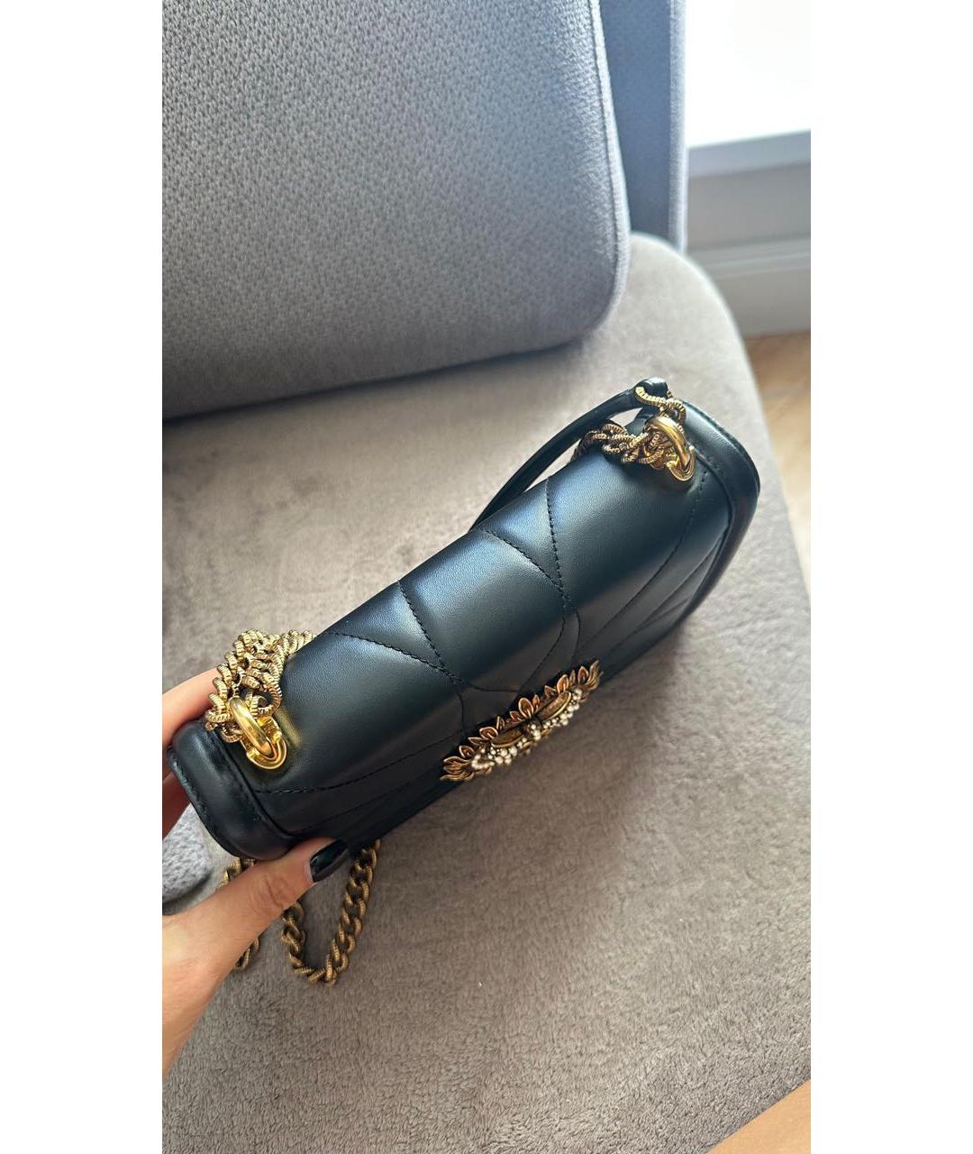 DOLCE&GABBANA Черная кожаная сумка через плечо, фото 3