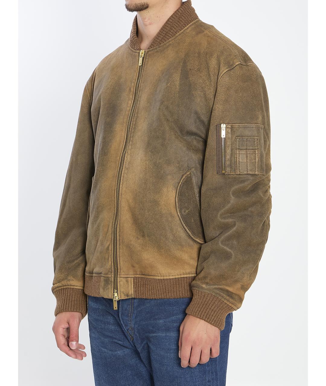GOLDEN GOOSE DELUXE BRAND Коричневая кожаная куртка, фото 3
