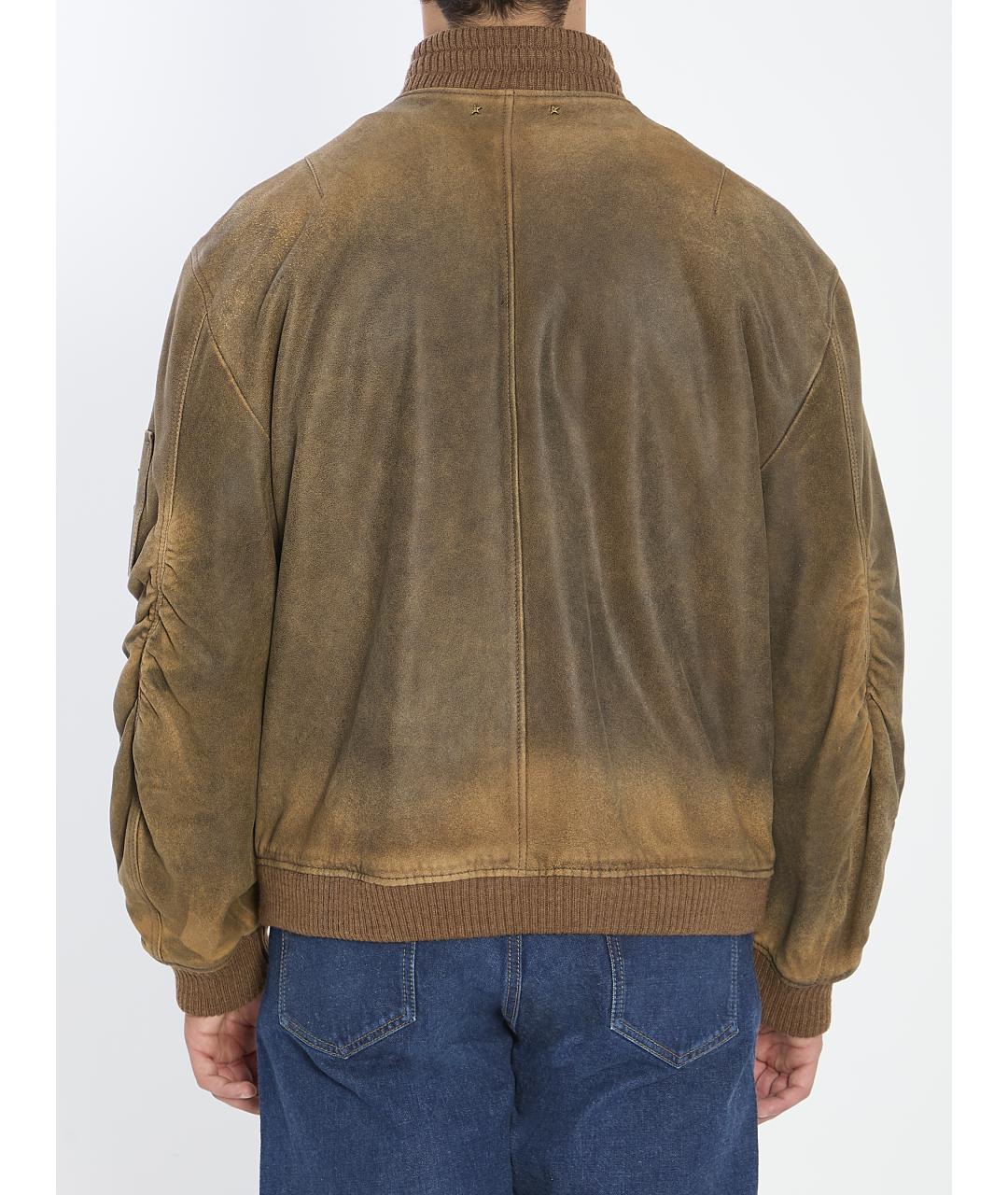 GOLDEN GOOSE DELUXE BRAND Коричневая кожаная куртка, фото 5