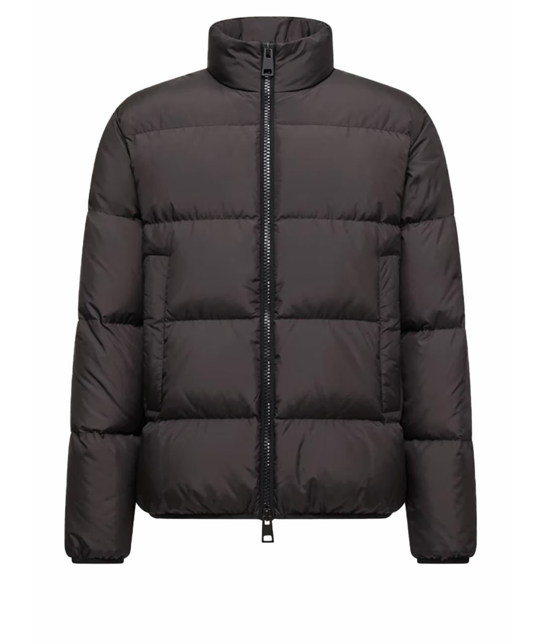 MONCLER Коричневый полиэстеровый пуховик, фото 1