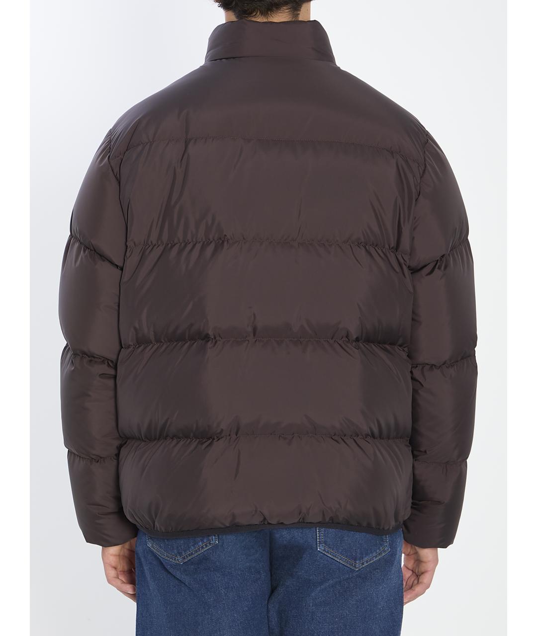 MONCLER Коричневый полиэстеровый пуховик, фото 5