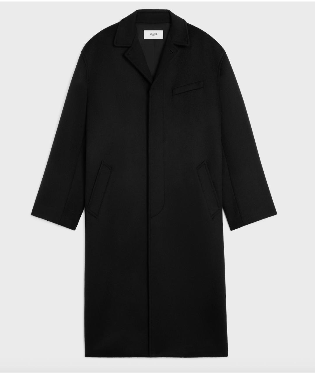 CELINE Черное шерстяное пальто, фото 6