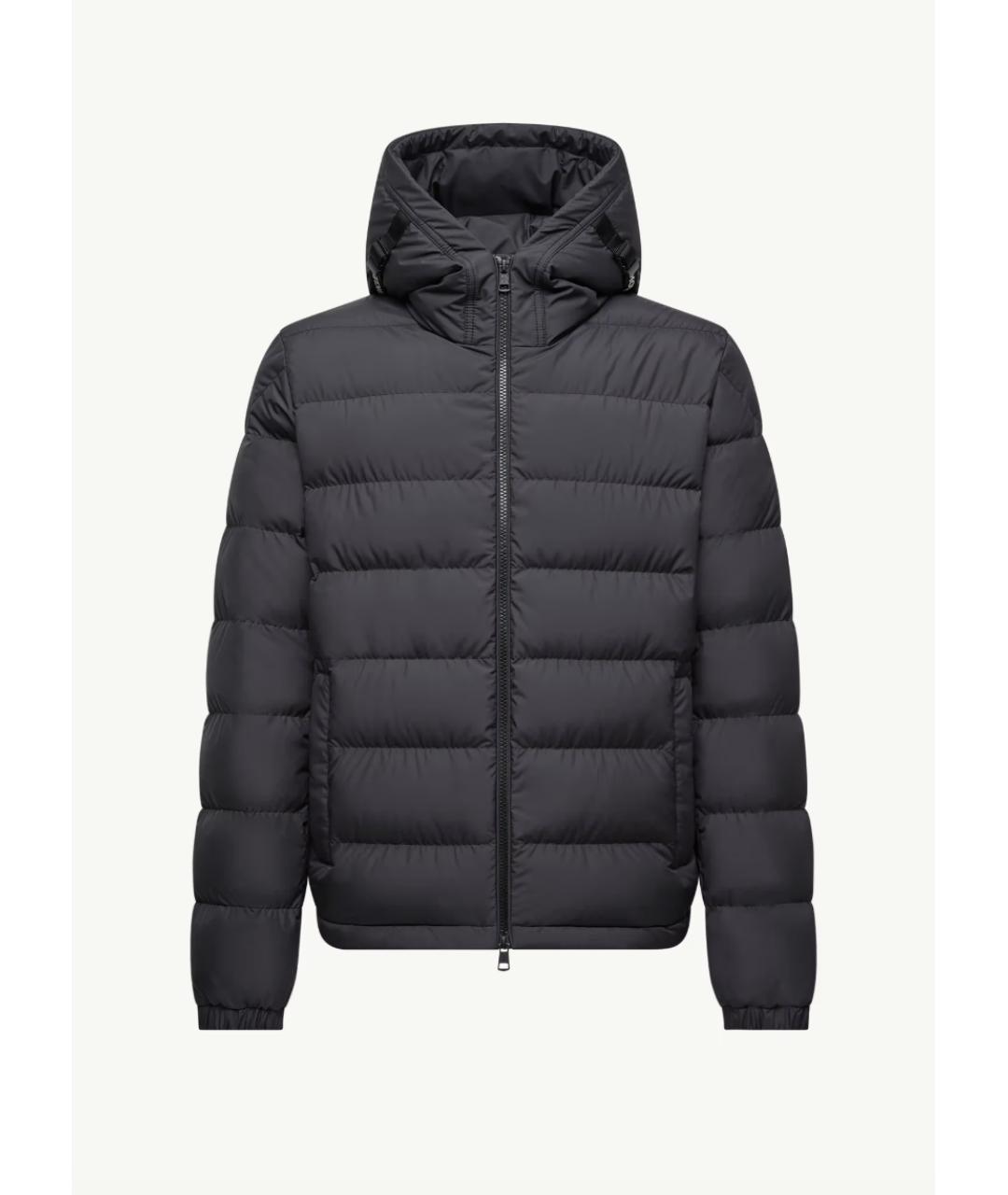 MONCLER Черный полиэстеровый пуховик, фото 6