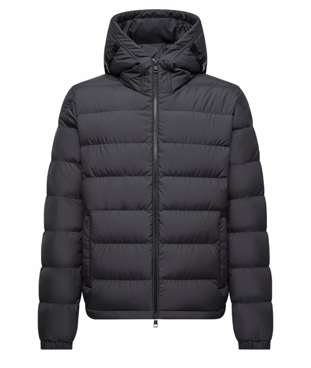 MONCLER Черный полиэстеровый пуховик, фото 1