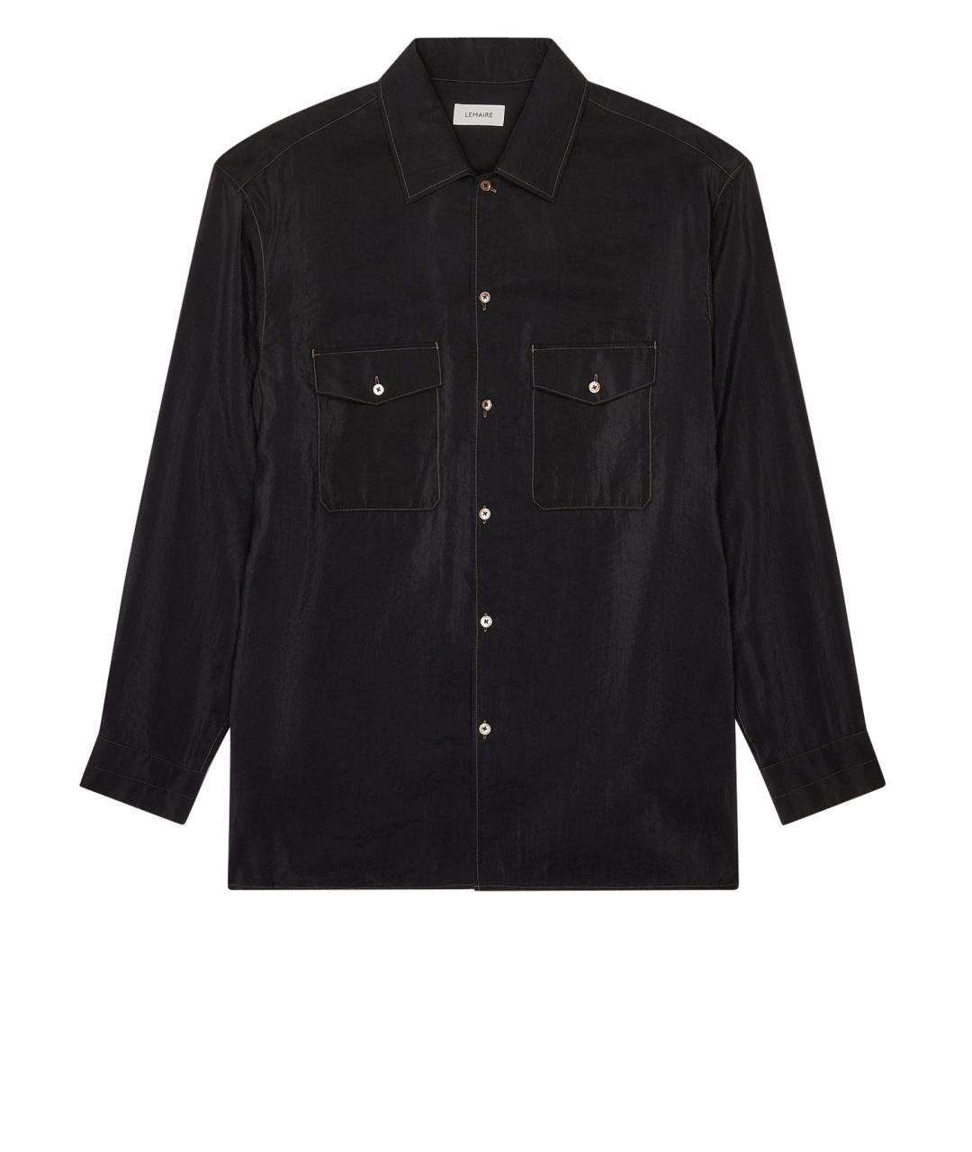 LEMAIRE Черная шелковая кэжуал рубашка, фото 1