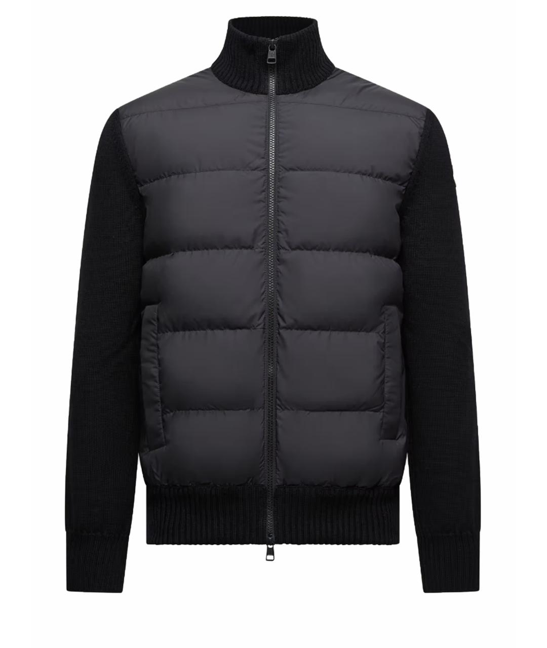 MONCLER Черный шерстяной кардиган, фото 1