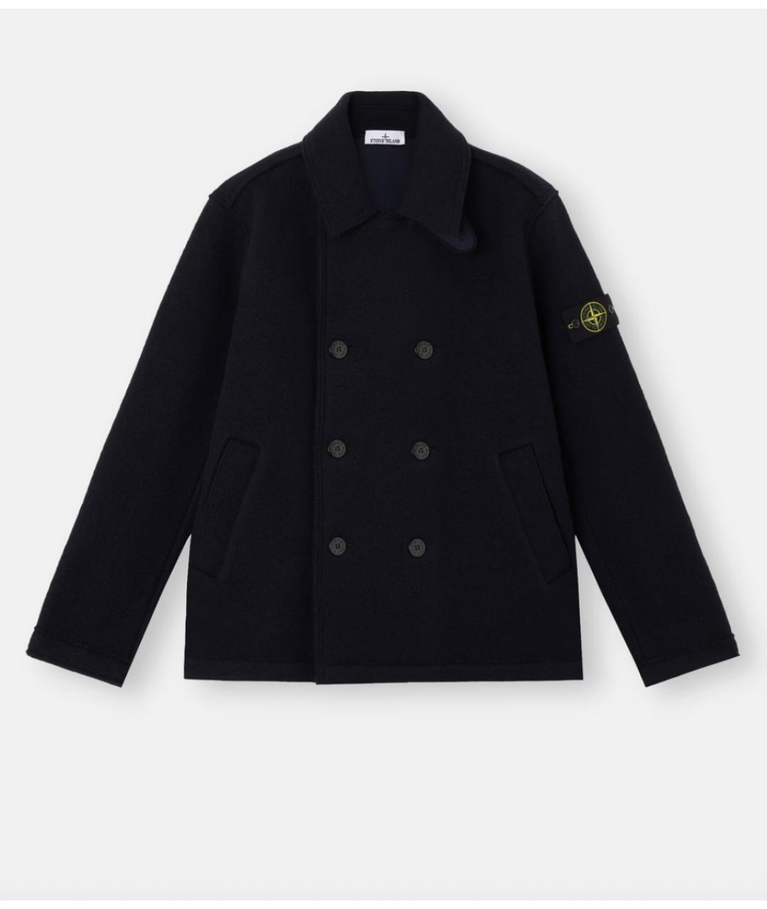 STONE ISLAND Синее шерстяное пальто, фото 6