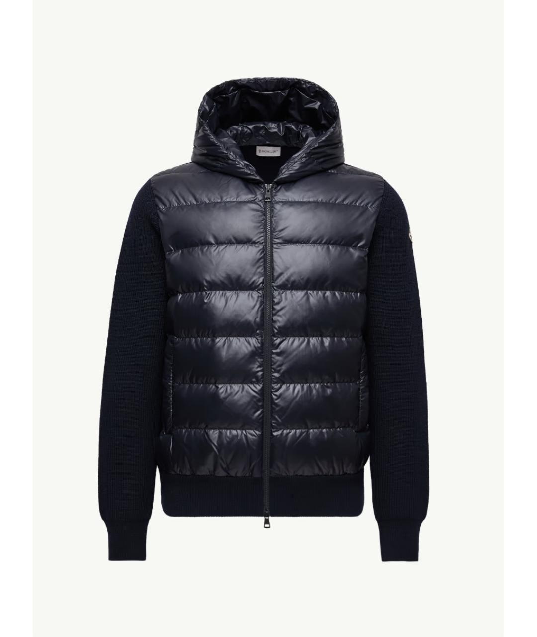 MONCLER Темно-синяя полиэстеровая куртка, фото 6