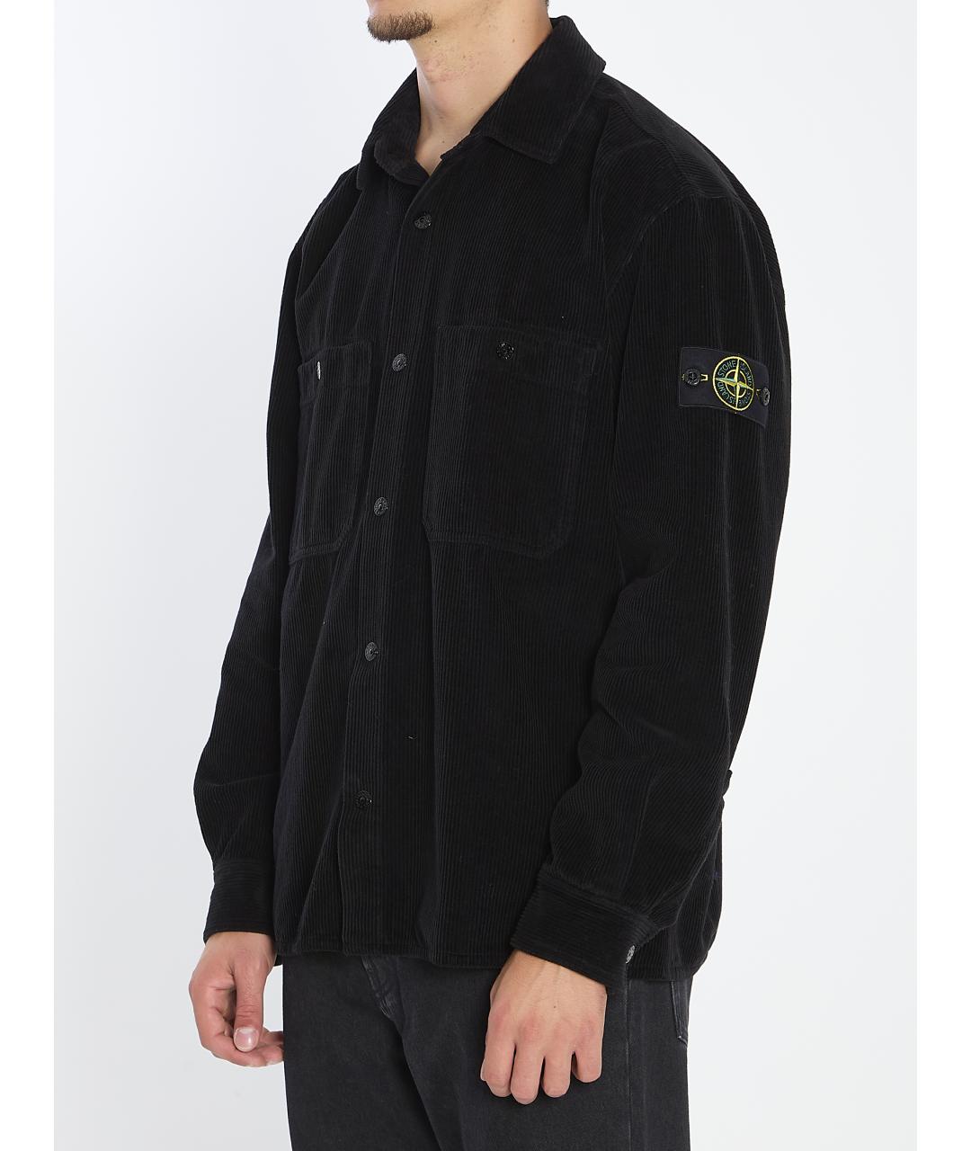 STONE ISLAND Черная хлопковая куртка, фото 3