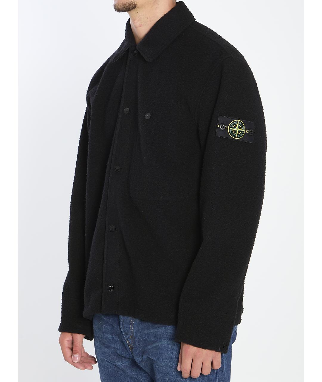 STONE ISLAND Черная шерстяная куртка, фото 3