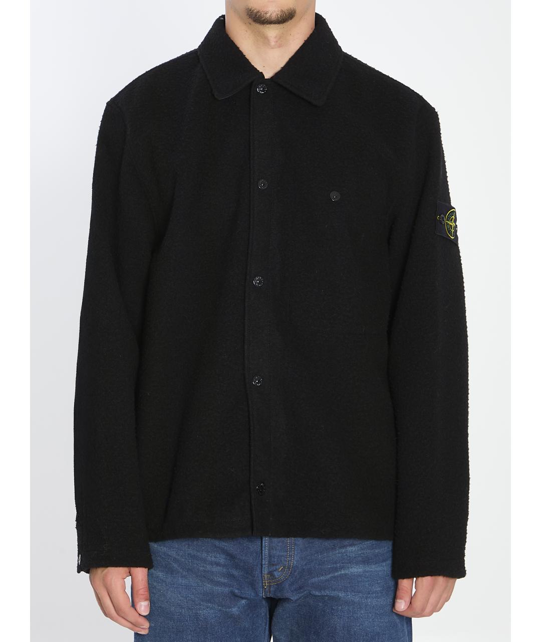 STONE ISLAND Черная шерстяная куртка, фото 2