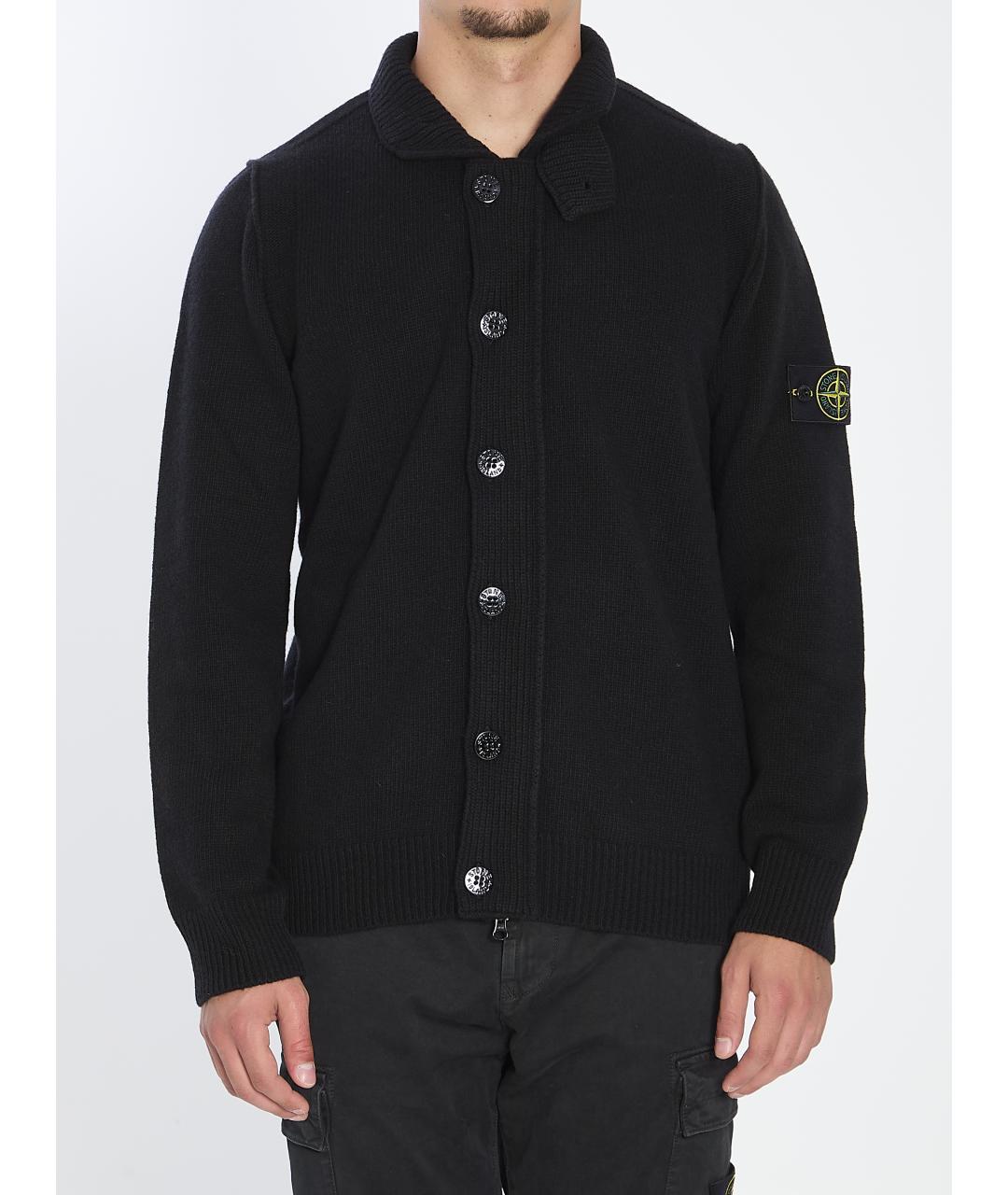 STONE ISLAND Черный шерстяной джемпер / свитер, фото 2