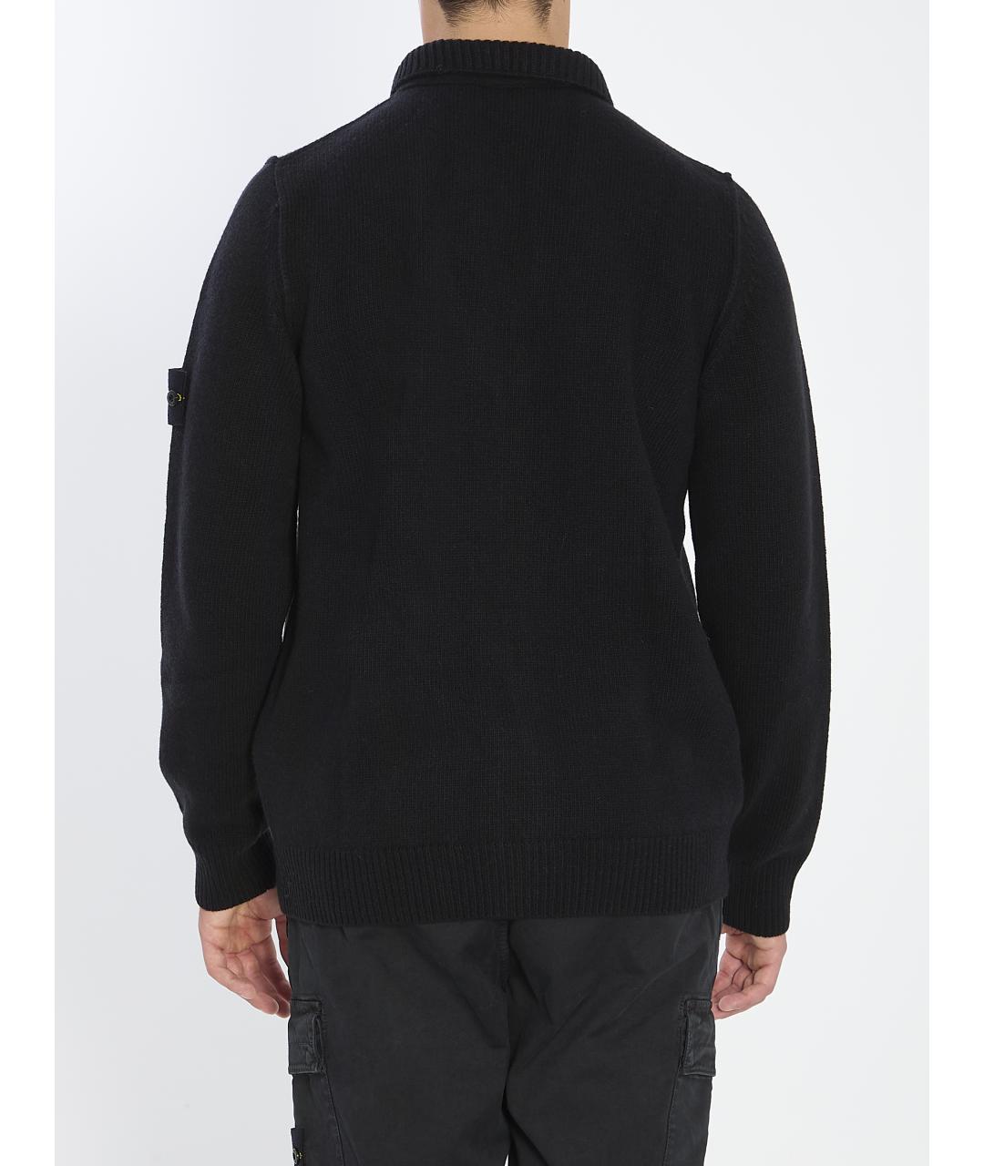 STONE ISLAND Черный шерстяной джемпер / свитер, фото 5