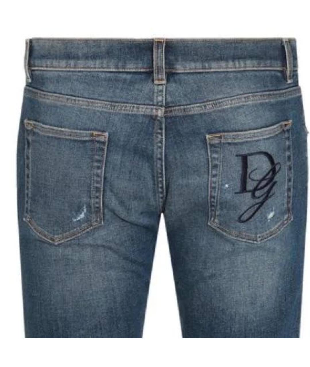 DOLCE&GABBANA Синие прямые джинсы, фото 4