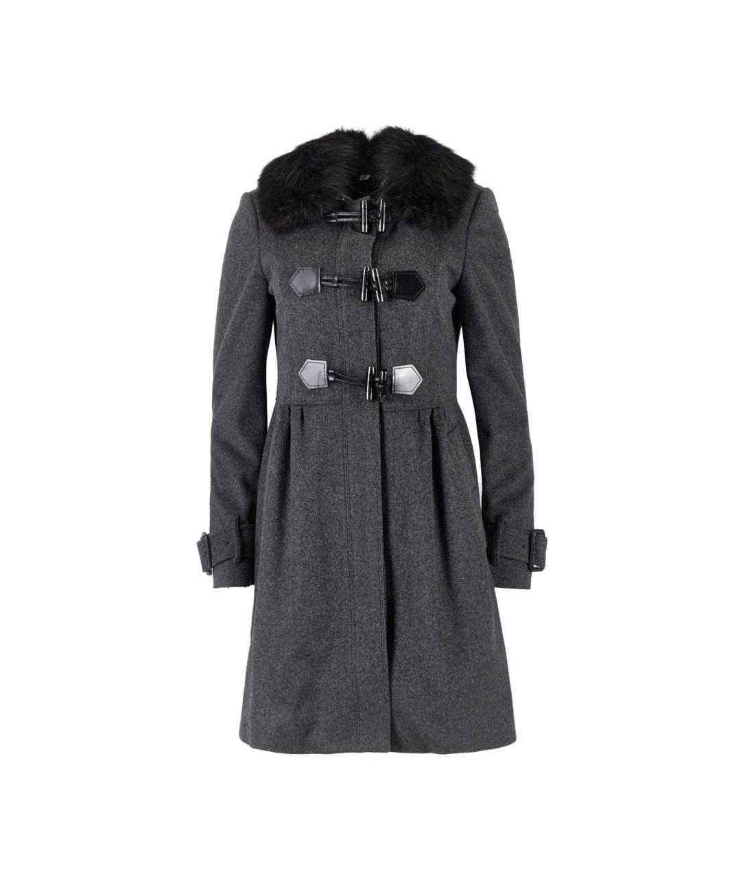 BURBERRY Серое шерстяное пальто, фото 1