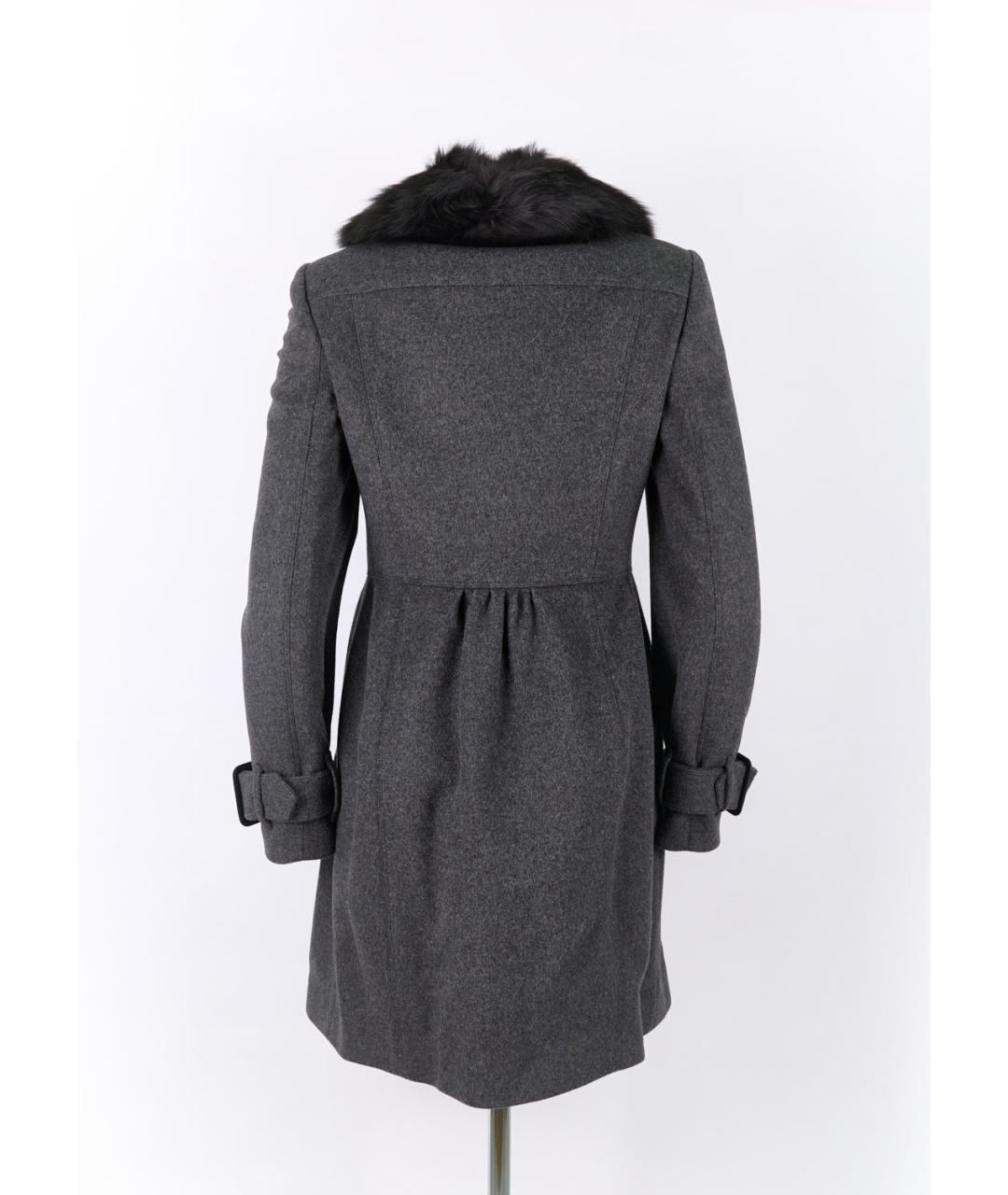 BURBERRY Серое шерстяное пальто, фото 2