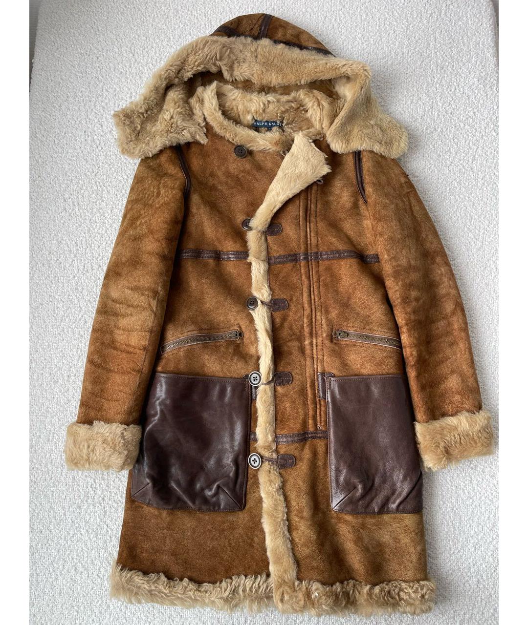 RALPH LAUREN Коричневая замшевая дубленка, фото 2
