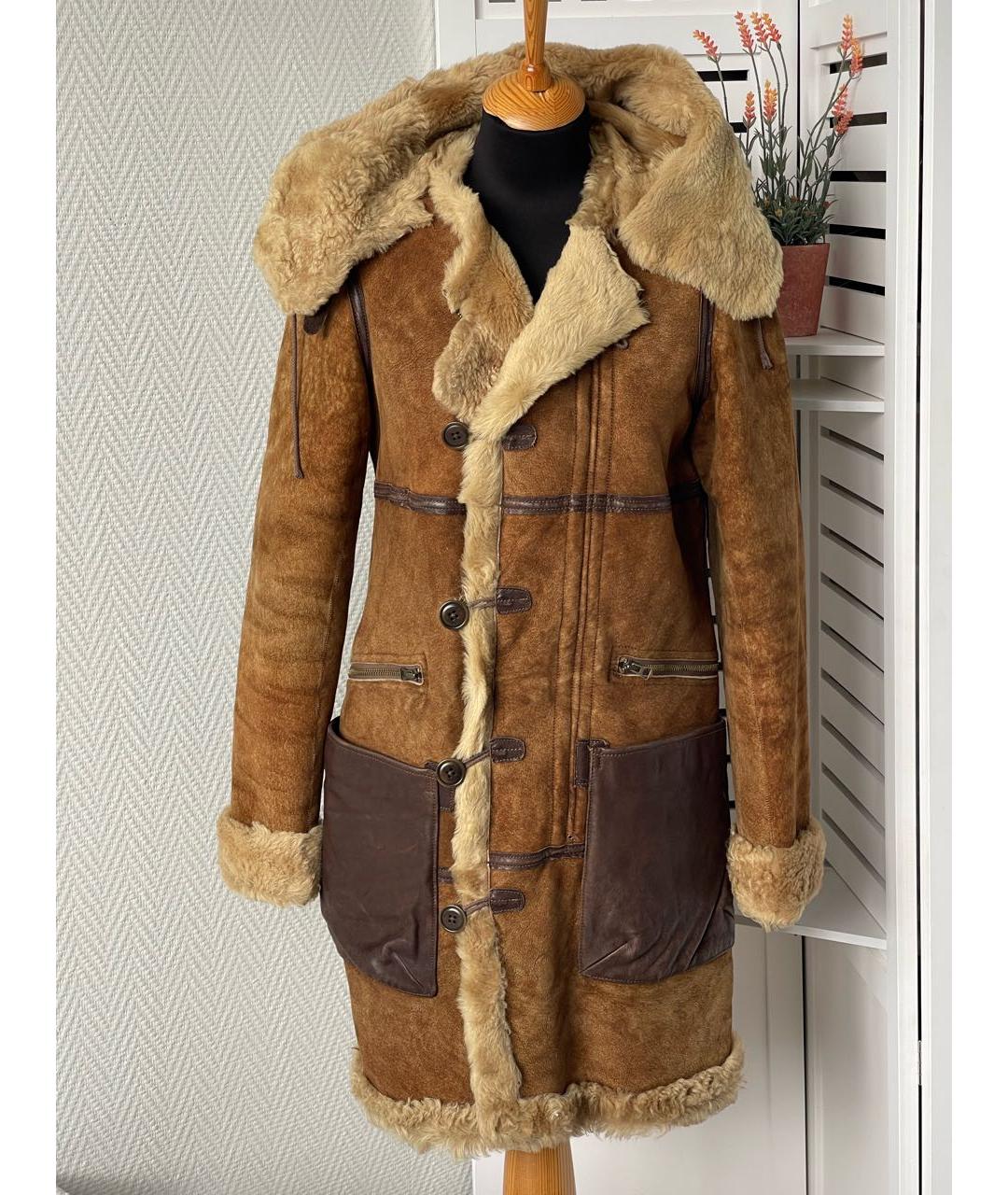 RALPH LAUREN Коричневая замшевая дубленка, фото 9