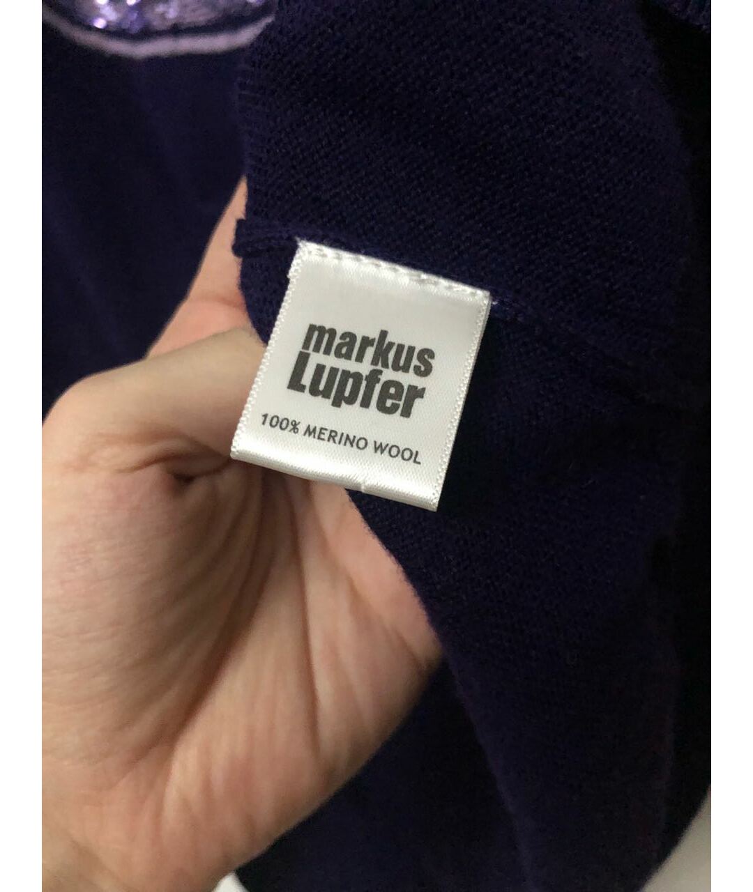 MARKUS LUPFER Фиолетовый шерстяной джемпер / свитер, фото 5