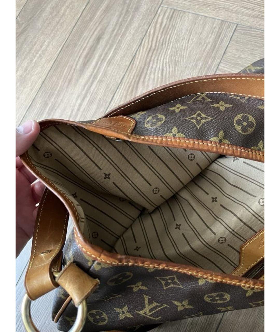 LOUIS VUITTON Коричневая кожаная сумка тоут, фото 4