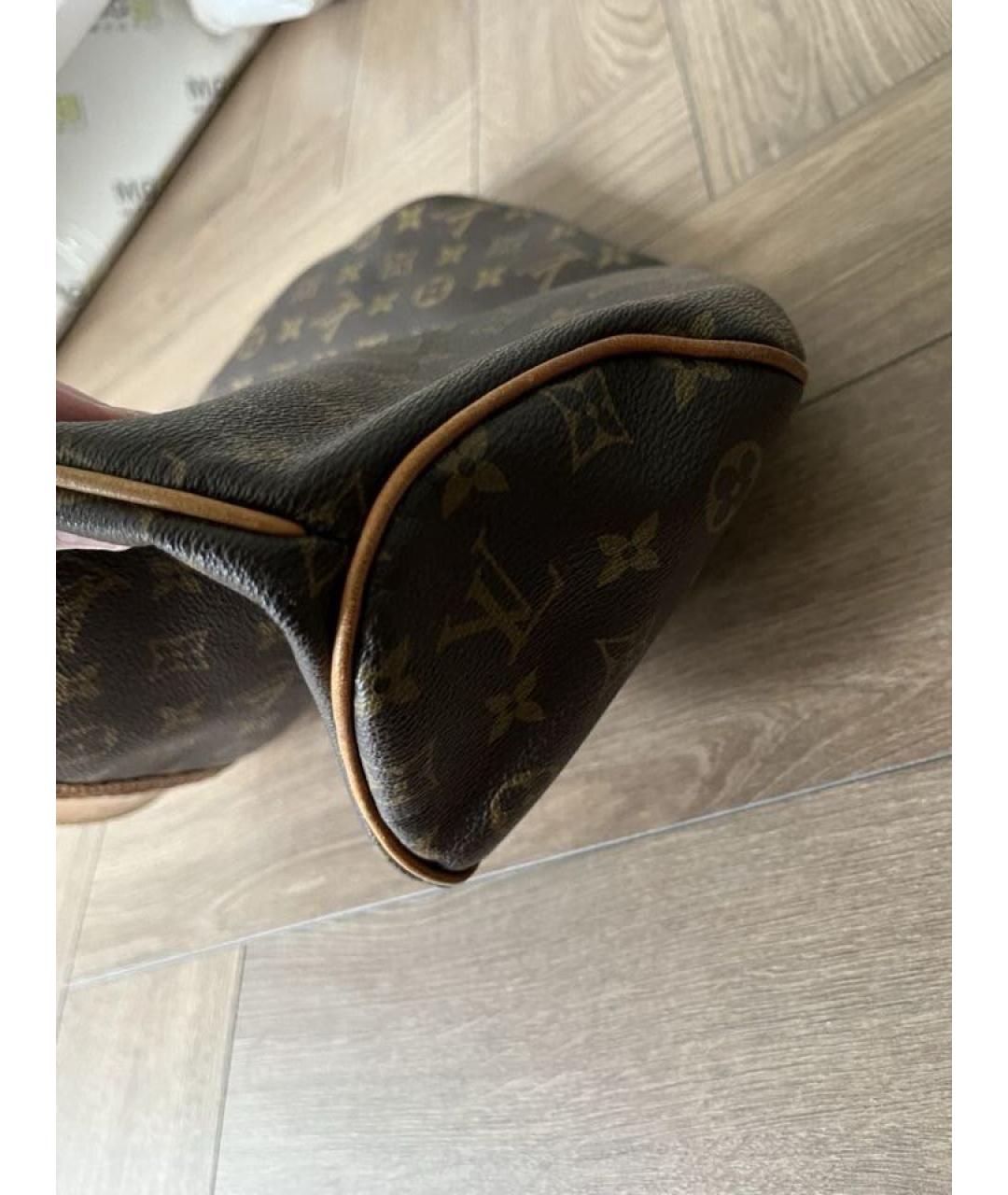 LOUIS VUITTON Коричневая кожаная сумка тоут, фото 8