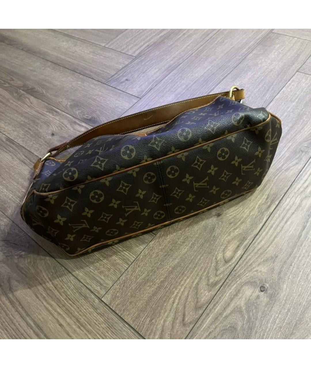 LOUIS VUITTON Коричневая кожаная сумка тоут, фото 3