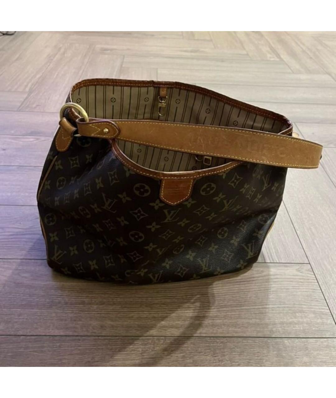 LOUIS VUITTON Коричневая кожаная сумка тоут, фото 2