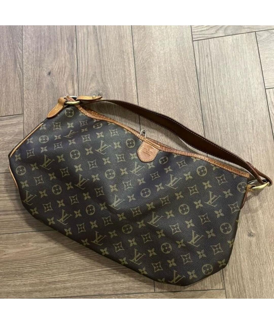 LOUIS VUITTON Коричневая кожаная сумка тоут, фото 9