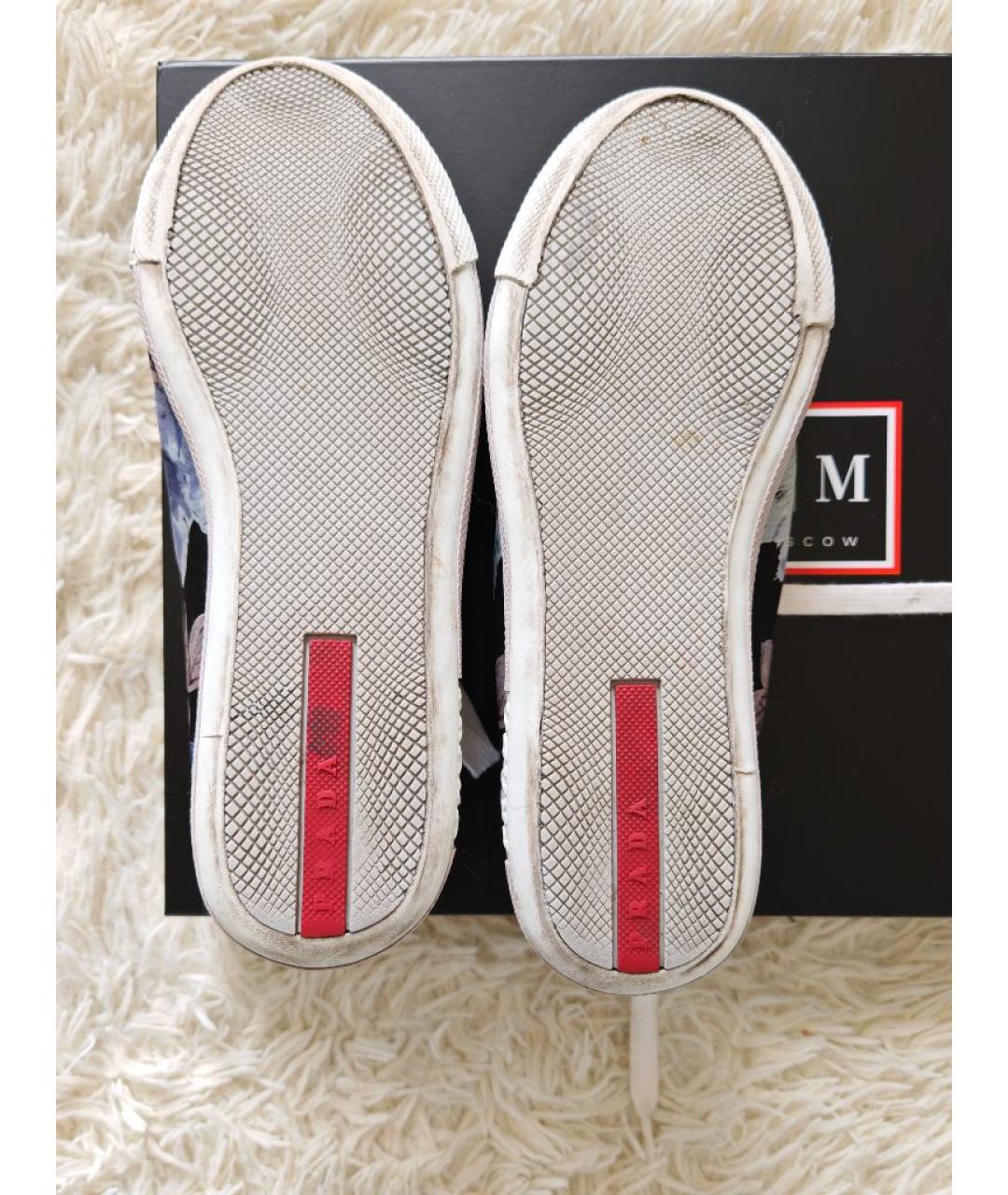 PRADA Мульти текстильные кеды, фото 8