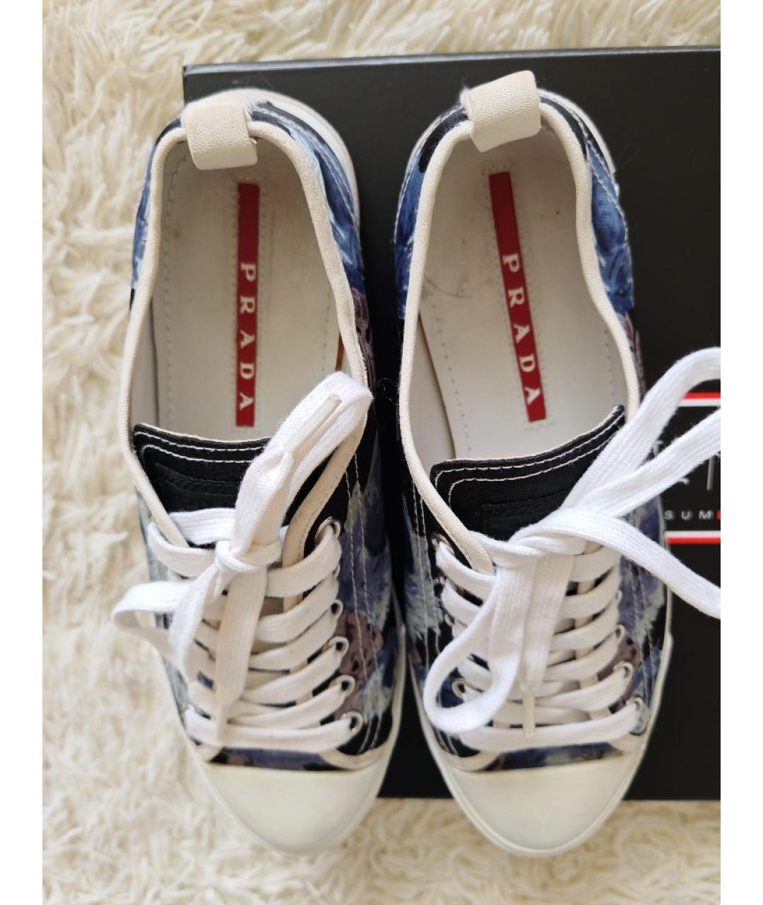 PRADA Мульти текстильные кеды, фото 3