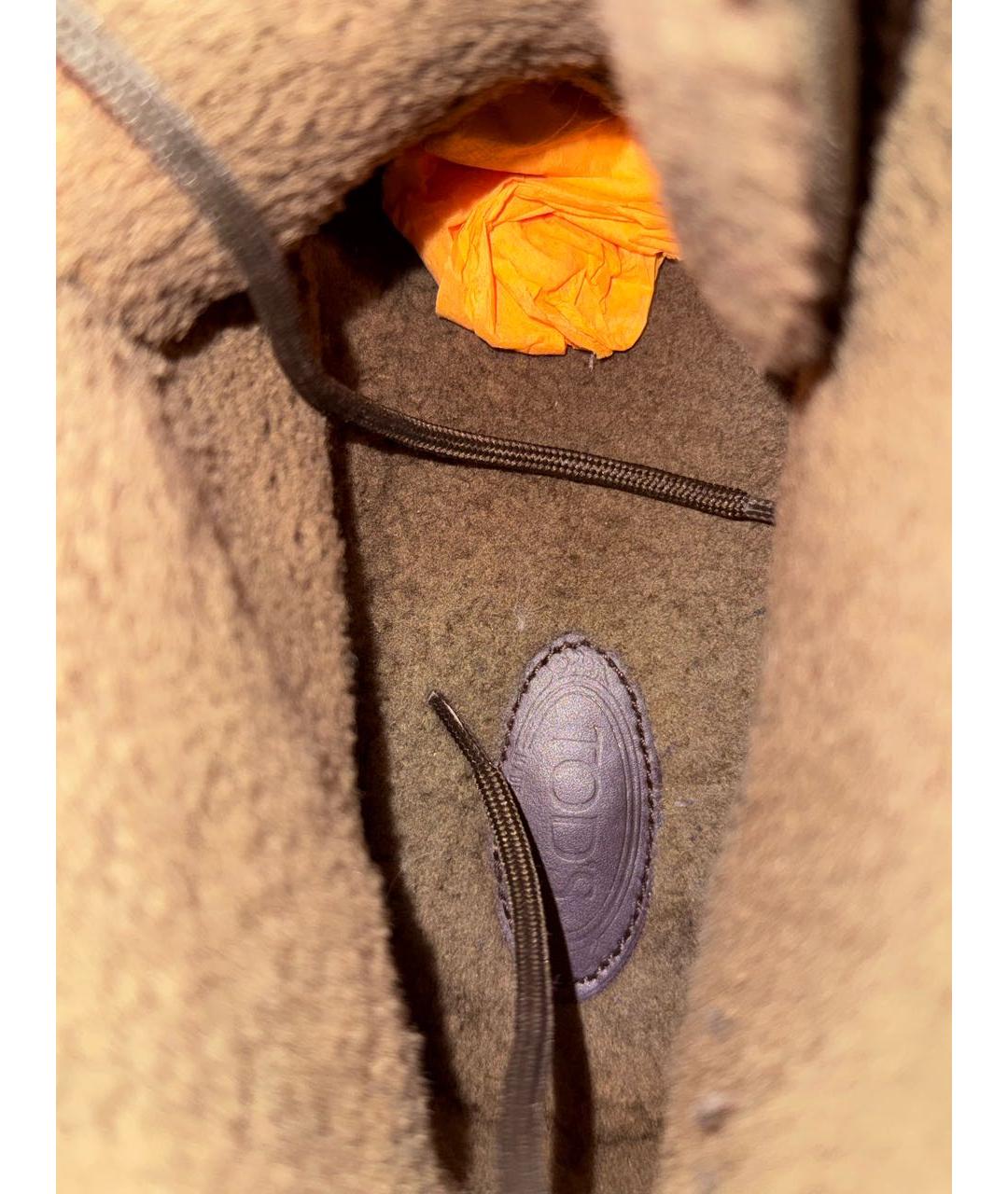 TOD'S Хаки замшевые высокие ботинки, фото 5