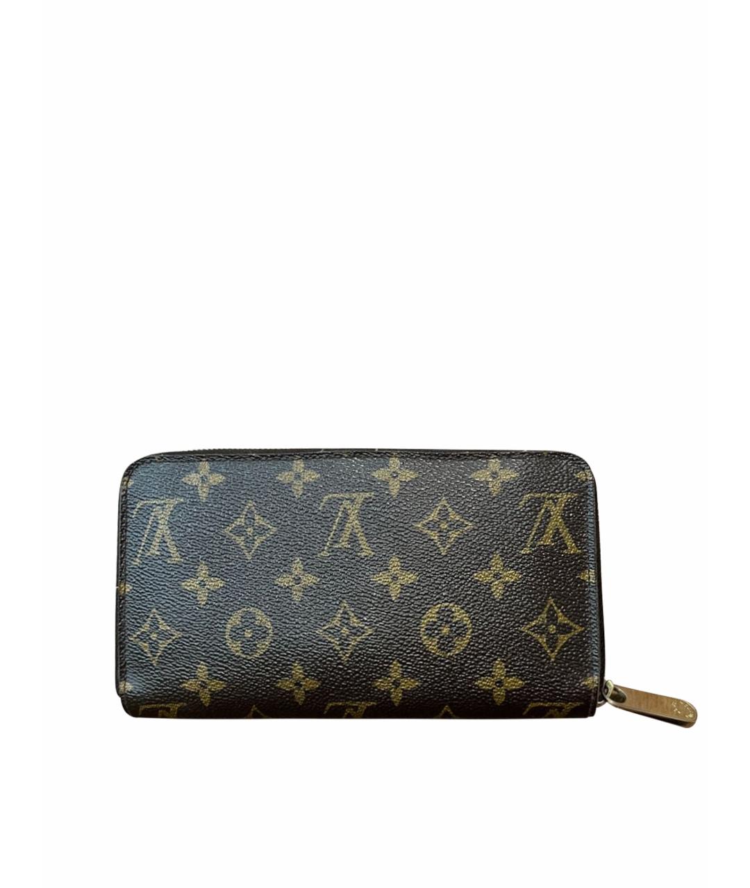 LOUIS VUITTON Коричневый кожаный кошелек, фото 1