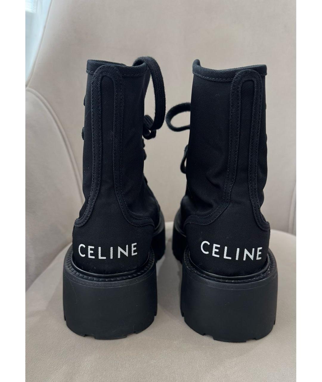 CELINE Черные текстильные ботинки, фото 4