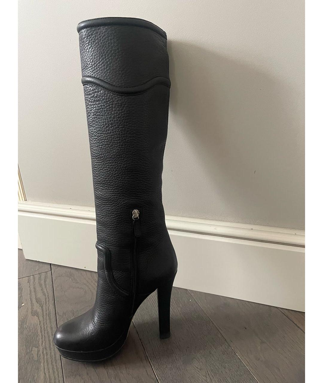 GUCCI Черные кожаные сапоги, фото 2