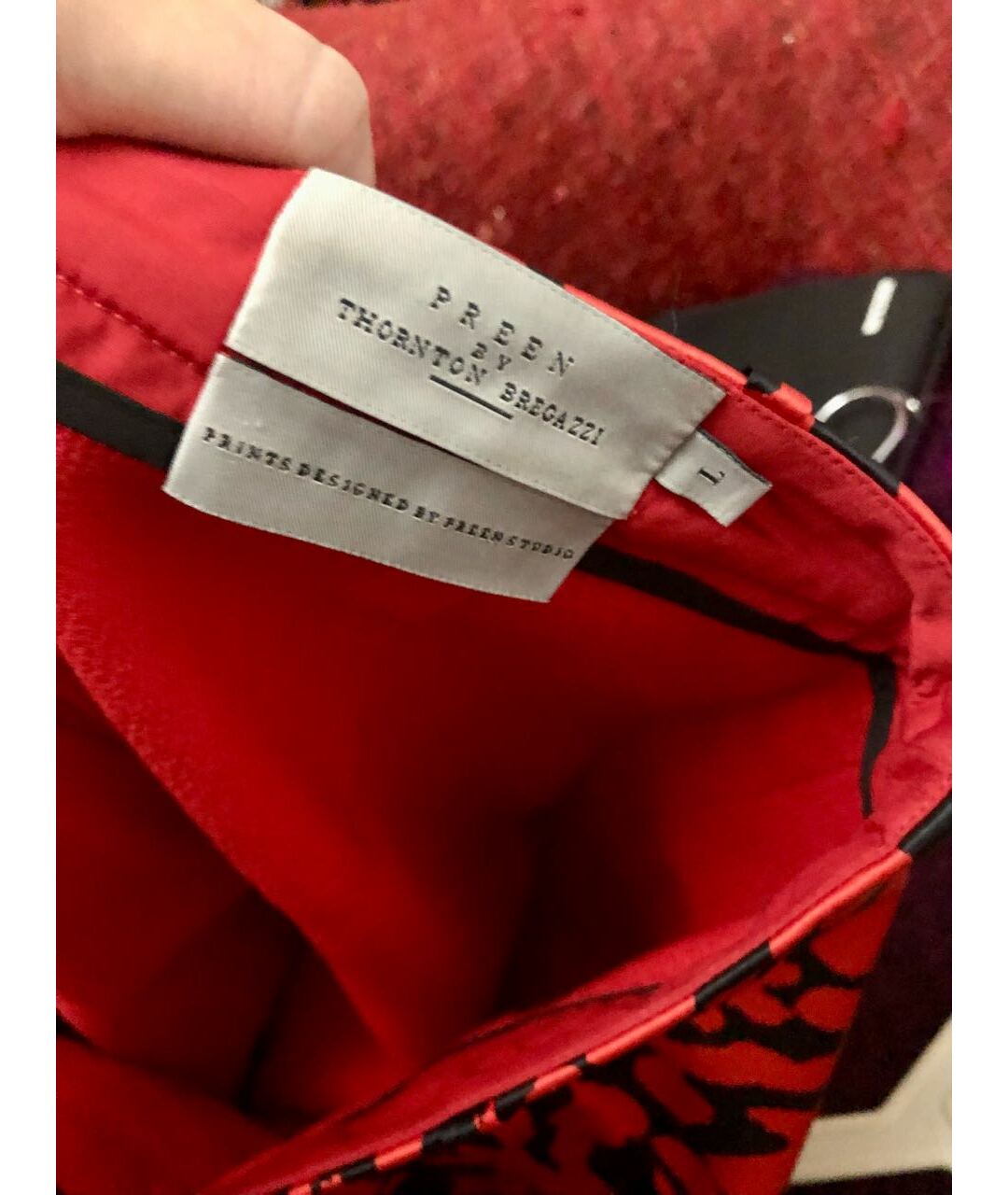 PREEN BY THORNTON BREGAZZI Красная полиэстеровая юбка мини, фото 3