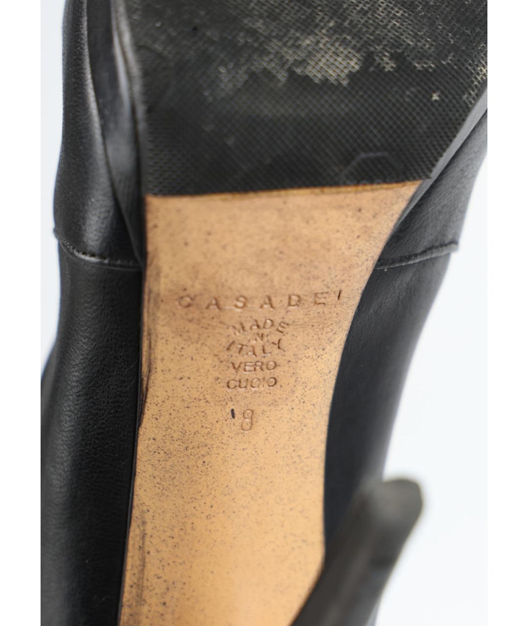 CASADEI Черные кожаные ботфорты, фото 5