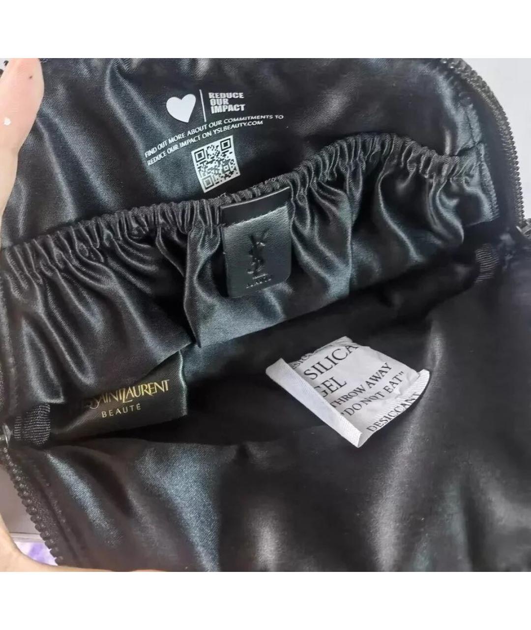 SAINT LAURENT Черная косметичка, фото 4