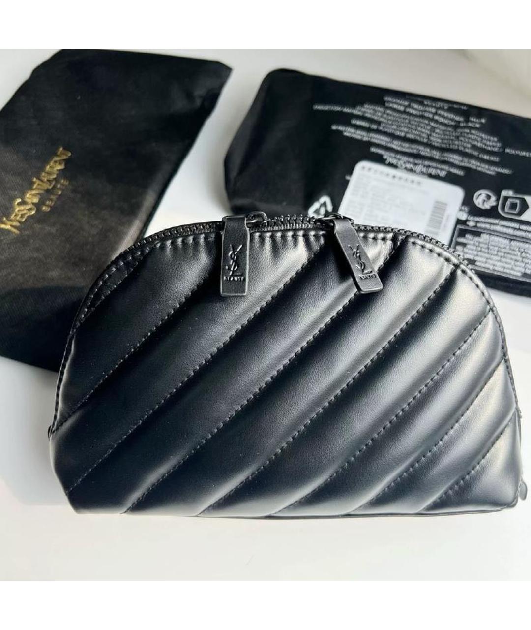 SAINT LAURENT Черная косметичка, фото 5