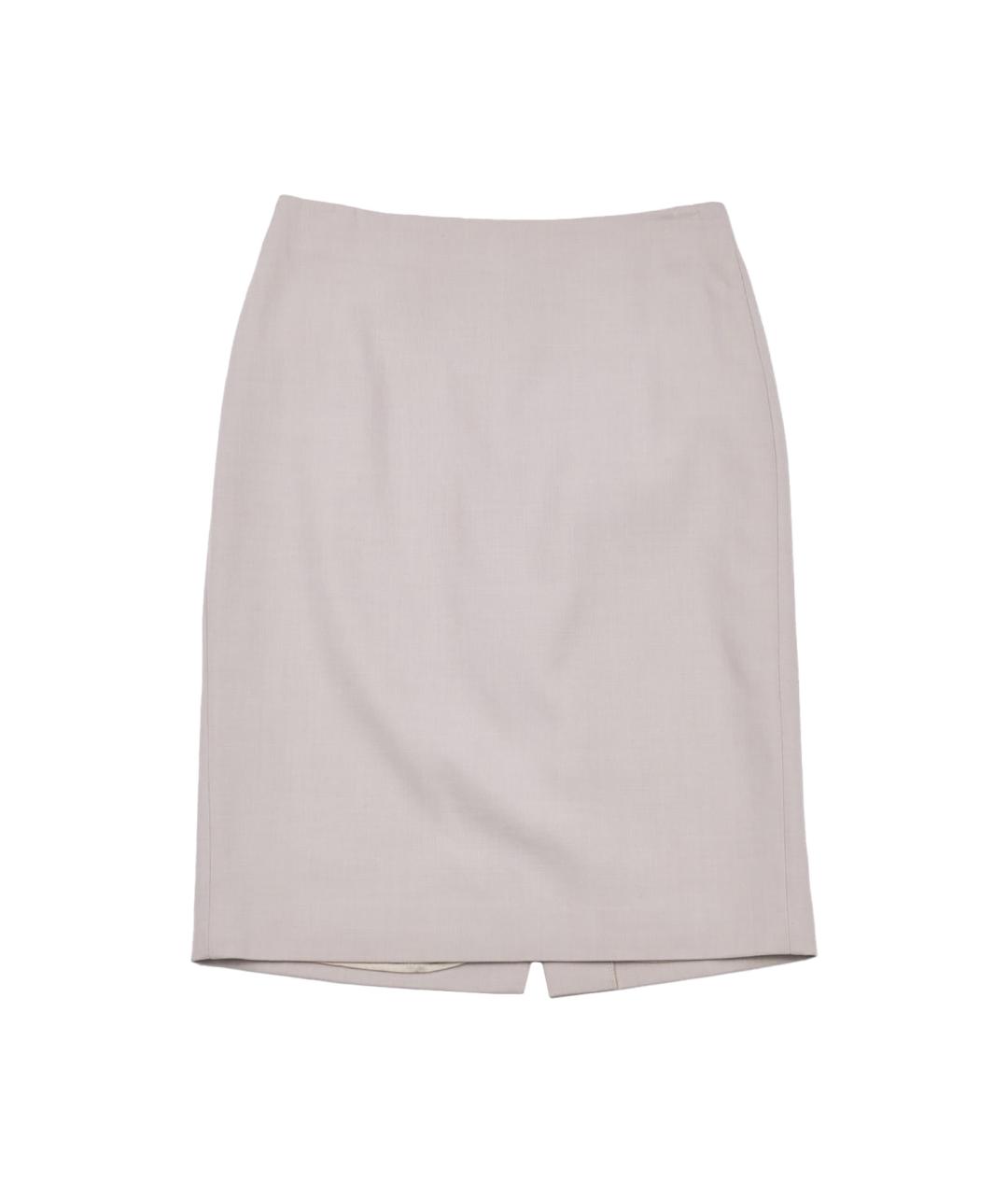 MAX MARA Серая шерстяная юбка мини, фото 1