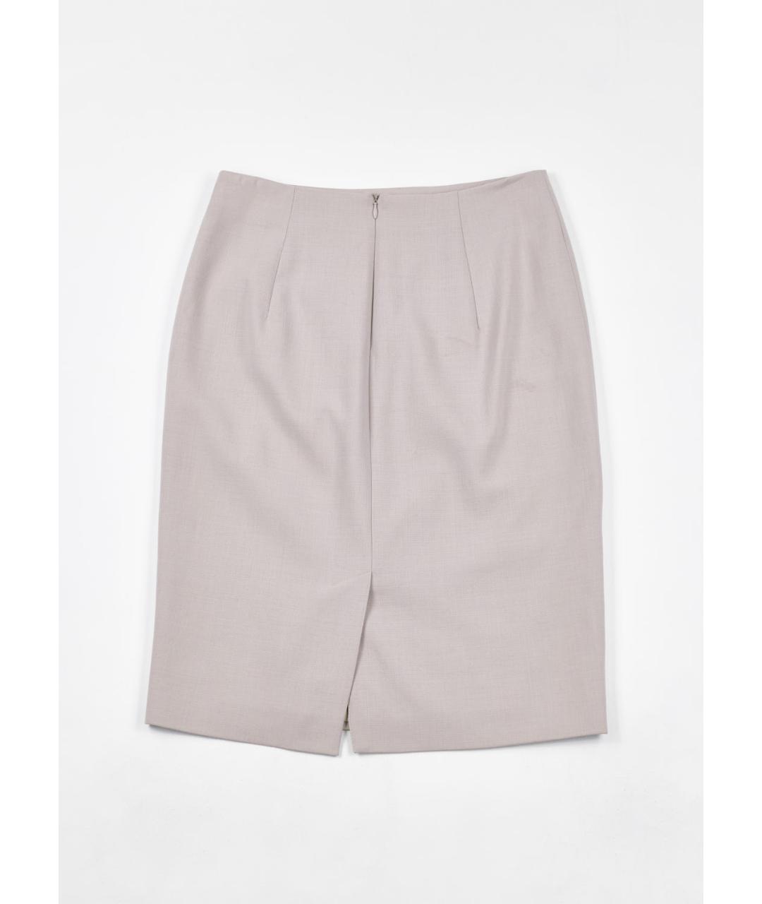 MAX MARA Серая шерстяная юбка мини, фото 2