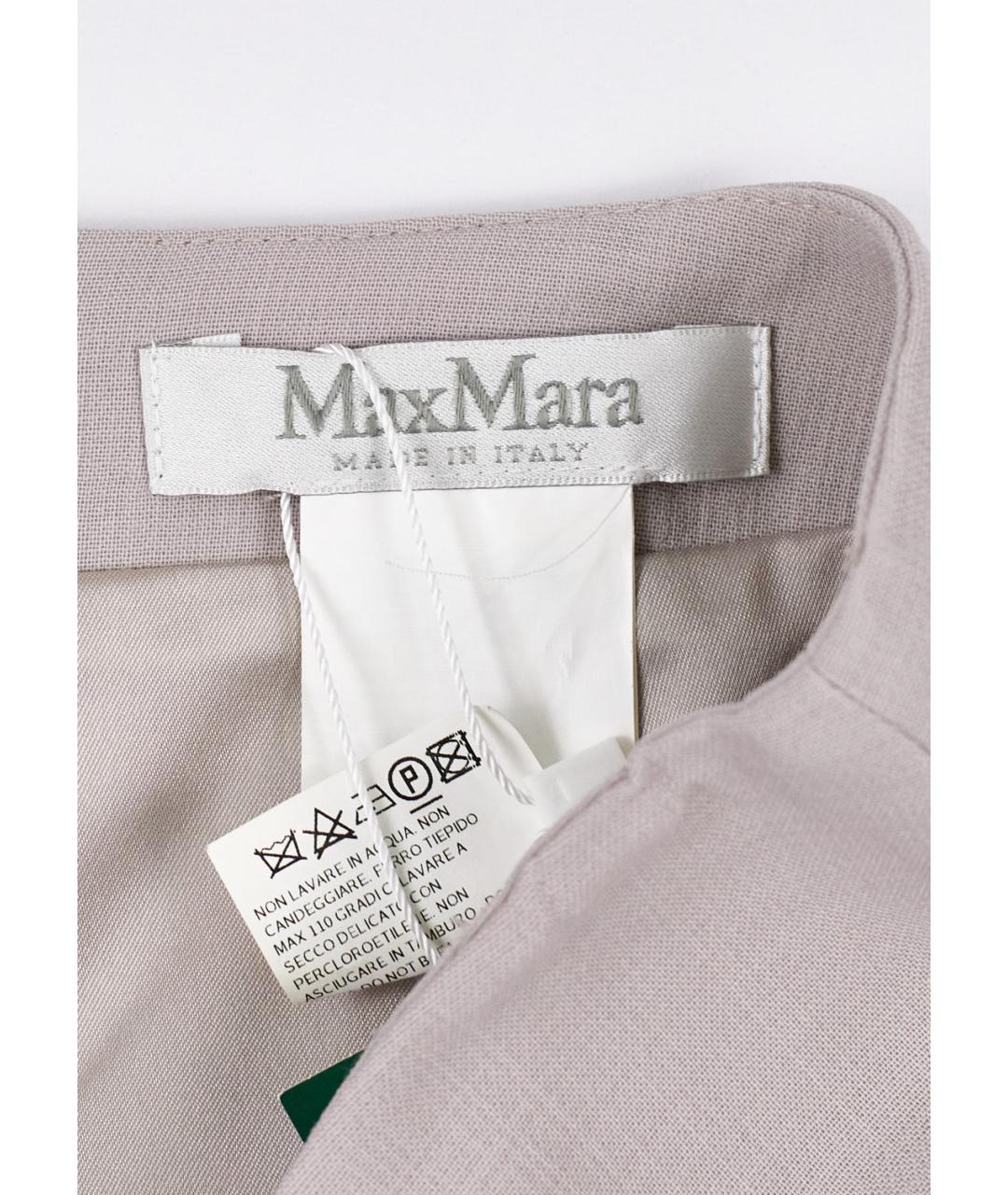 MAX MARA Серая шерстяная юбка мини, фото 3