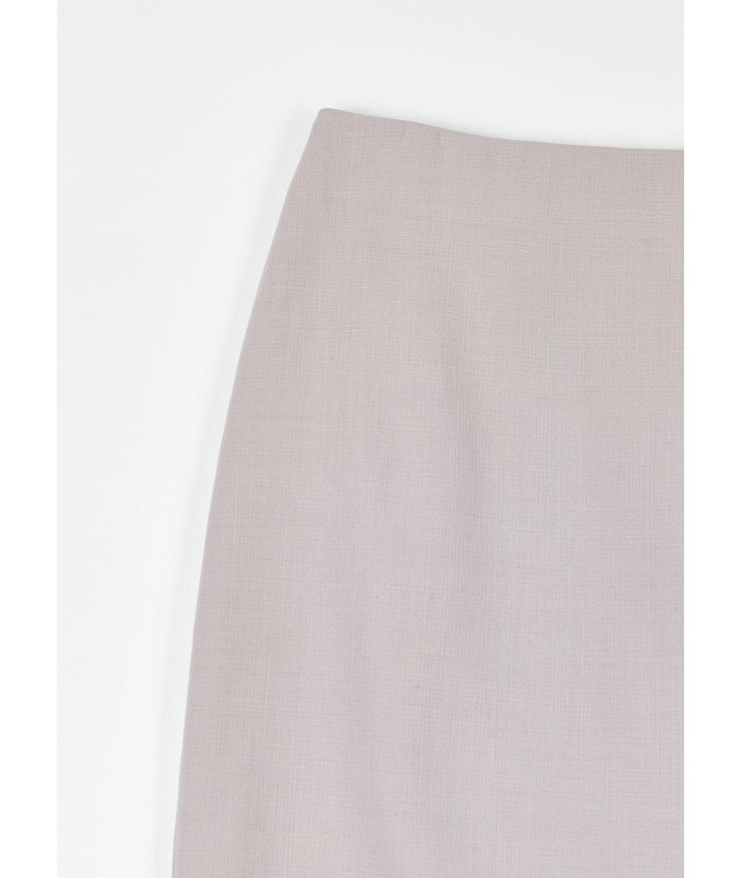 MAX MARA Серая шерстяная юбка мини, фото 5
