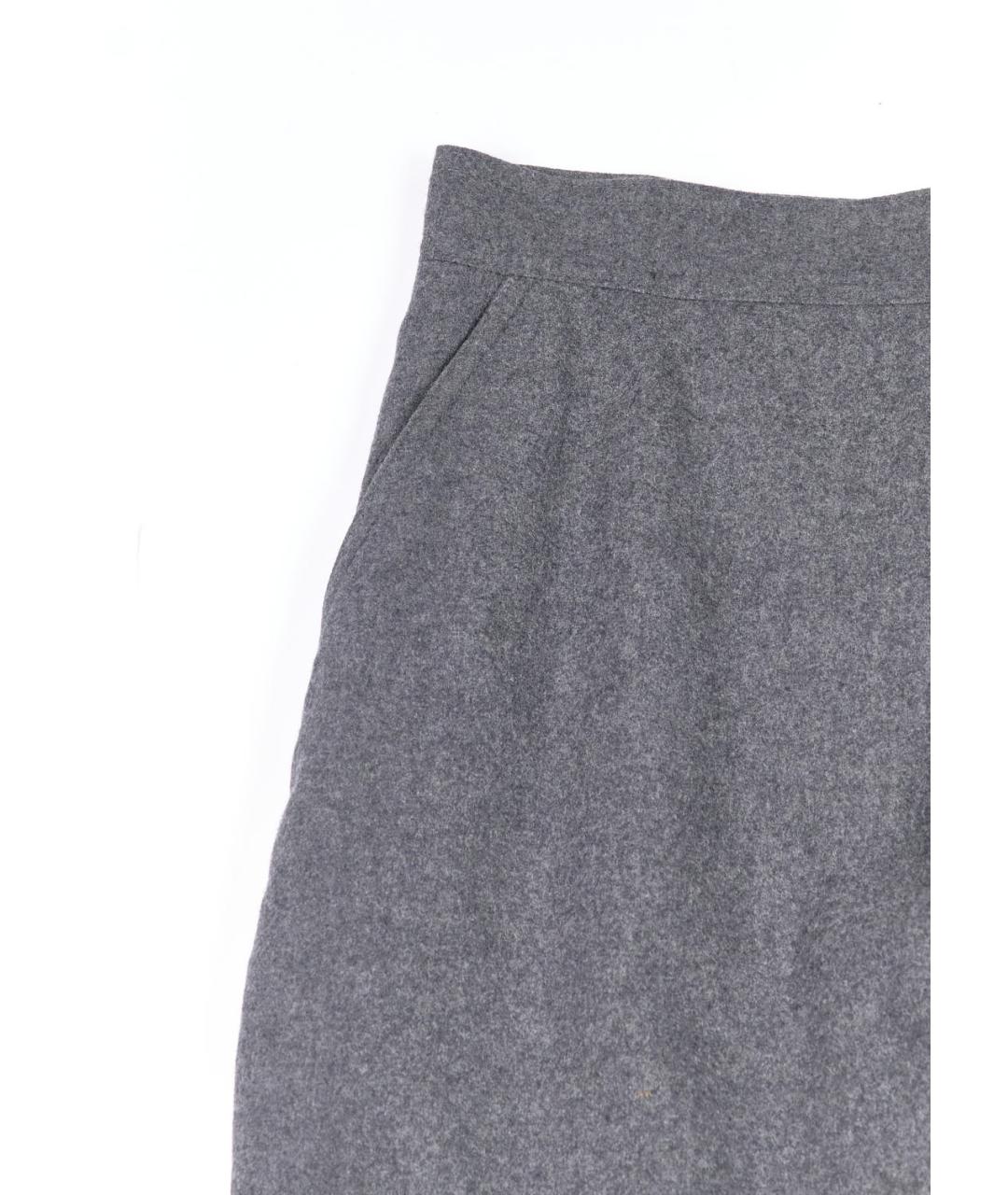 MAX MARA Серая шерстяная юбка миди, фото 4