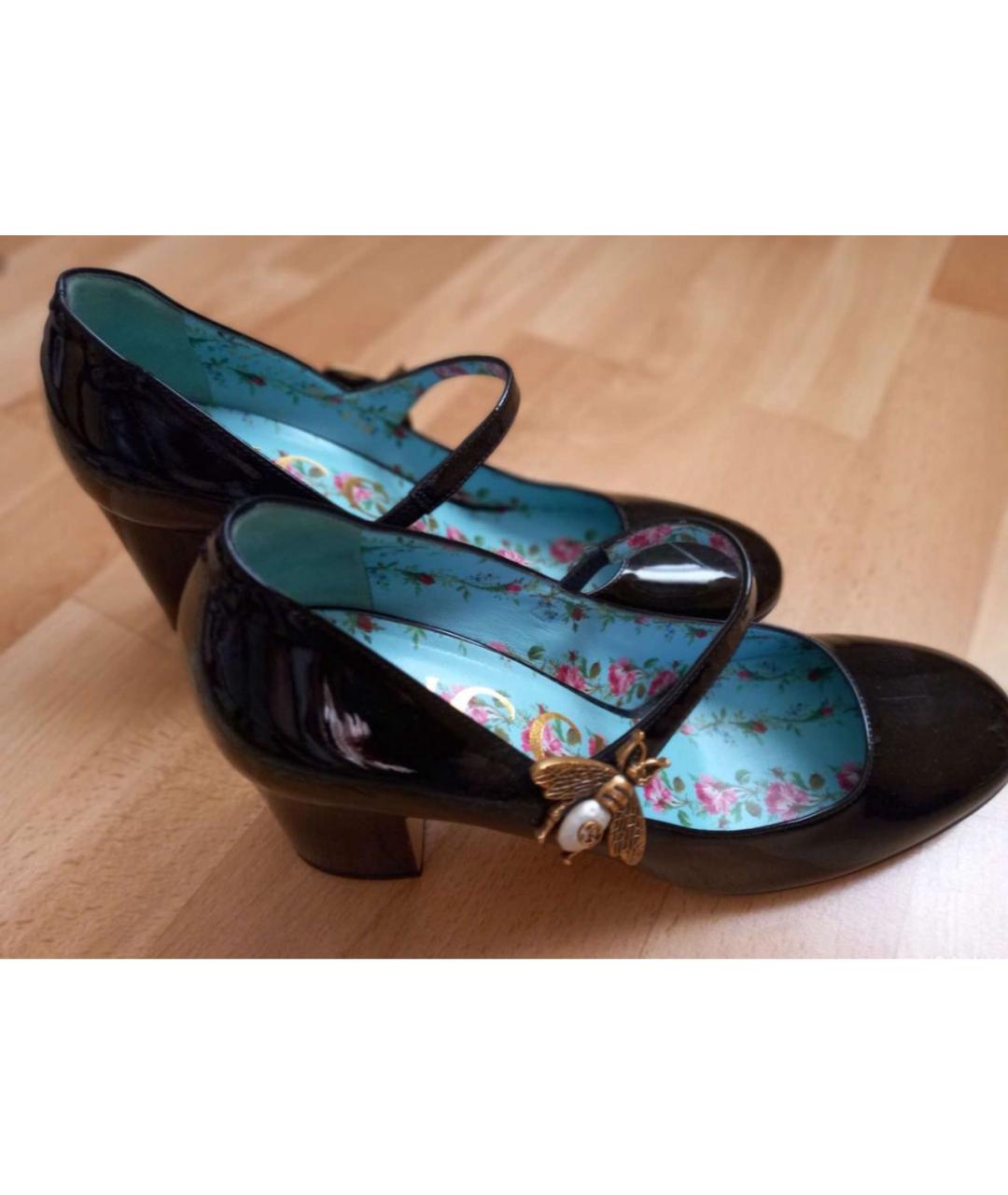 GUCCI Черные туфли из лакированной кожи, фото 3