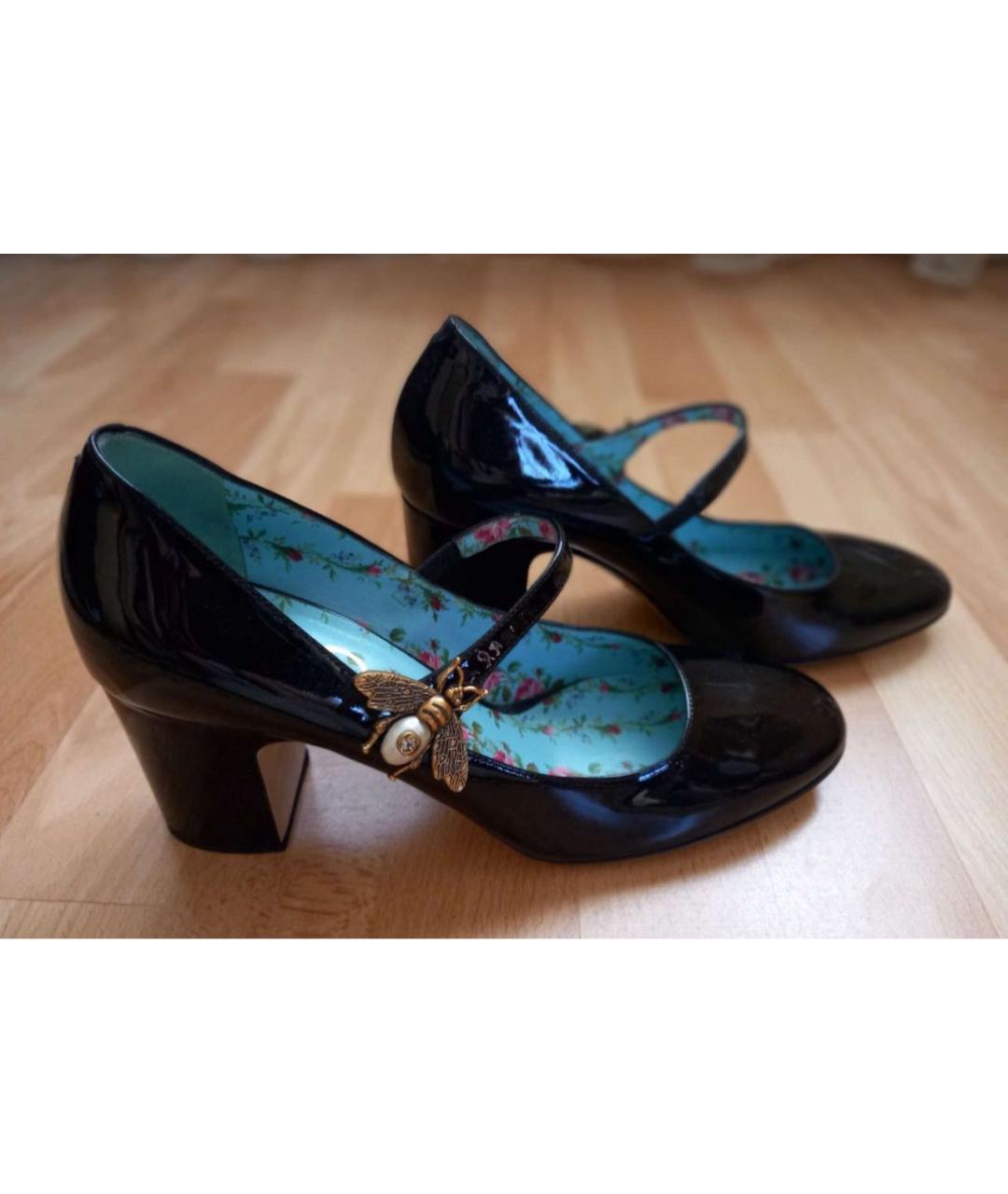 GUCCI Черные туфли из лакированной кожи, фото 5