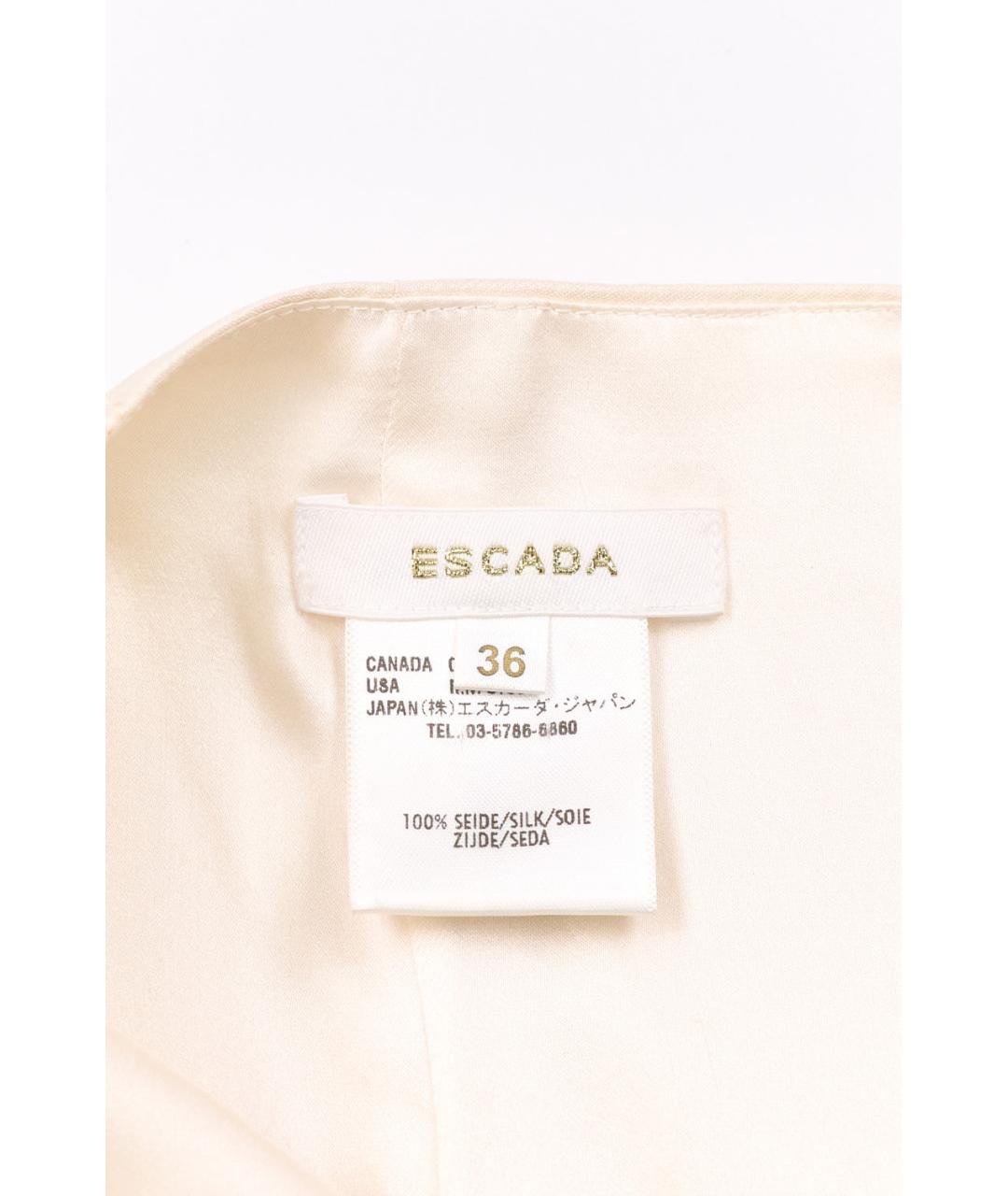ESCADA Бежевая шелковая юбка миди, фото 3