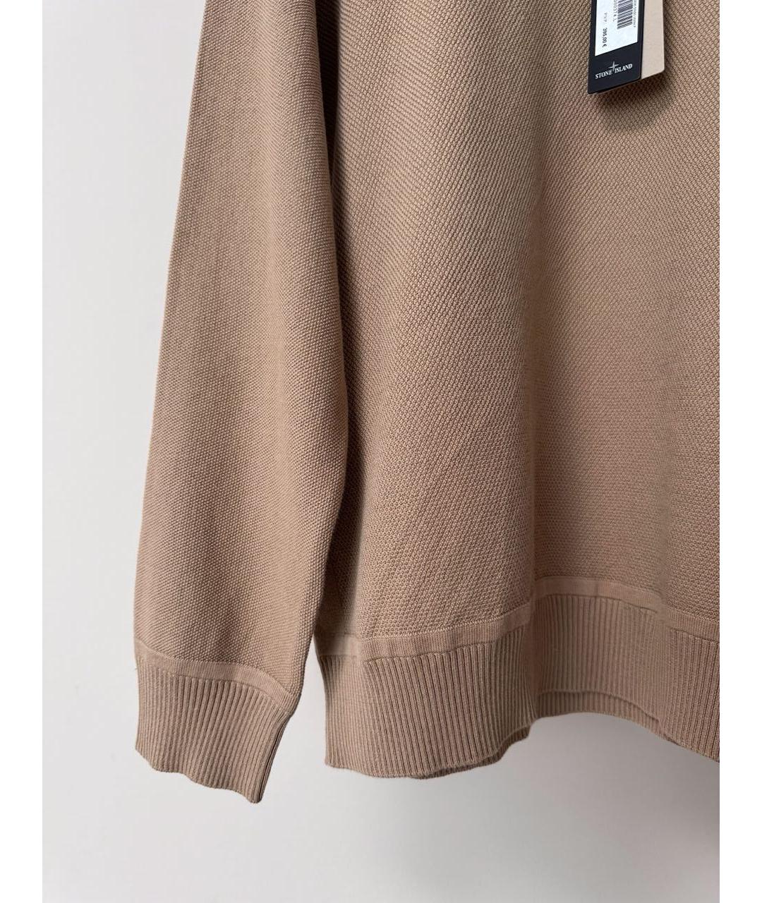 STONE ISLAND Бежевый хлопковый джемпер / свитер, фото 4