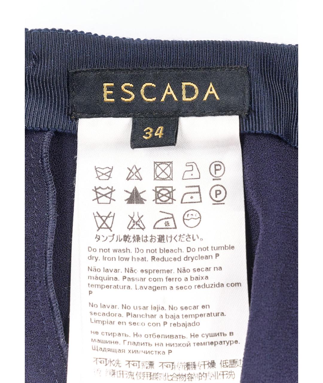 ESCADA Темно-синяя полиэстеровая юбка миди, фото 2
