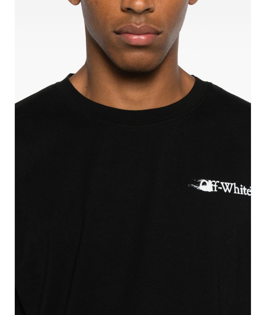 OFF-WHITE Черная хлопковая футболка, фото 2