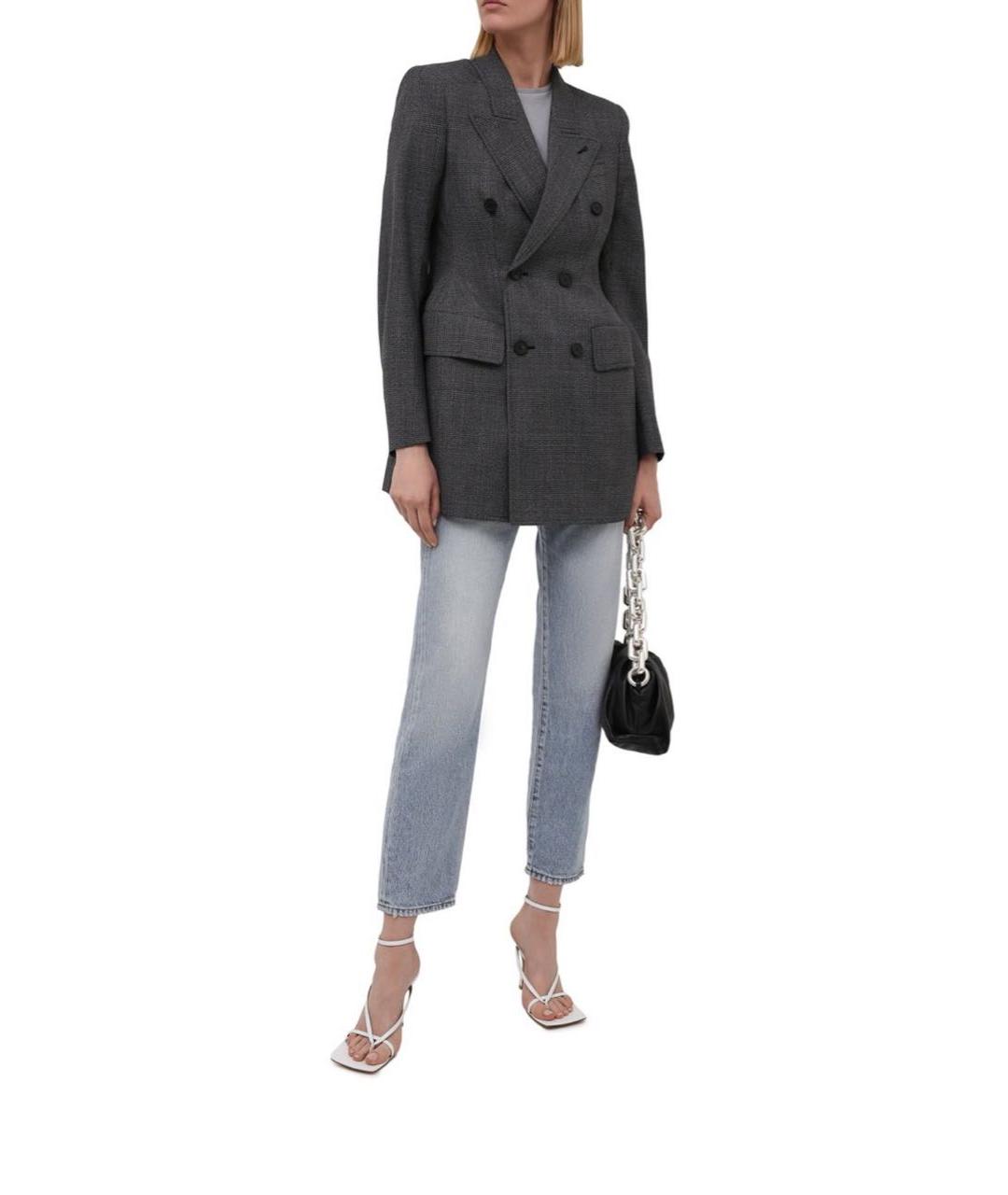 BALENCIAGA Антрацитовый шерстяной жакет/пиджак, фото 3